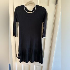 Shoshanna Black Pleated Sweater Dress